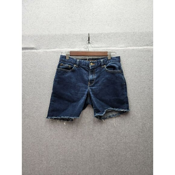 Ralph Lauren Denim Cutoff Shorts Womens Size 4 Blue Frayed Hem 100% Cotton Casua - Picture 1 of 5